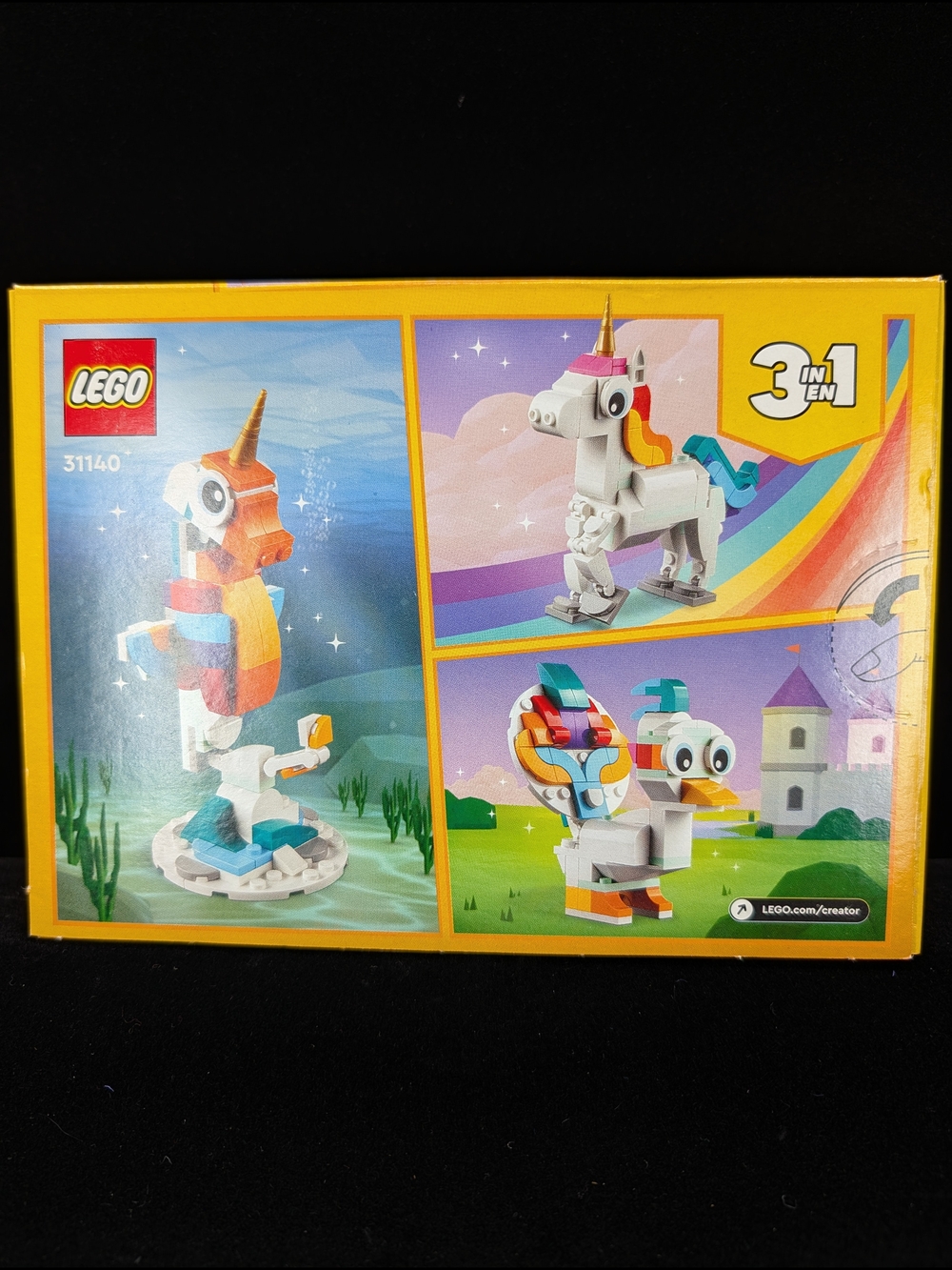 Lego Creator 31140 3 In 1 White & Rainbow Unicorn/Seahorse/Peacock Sealed - Picture 4 of 8